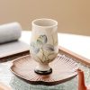 Taza de Té de Loto de Cerámica Pintada a Mano Hand Painted Ceramic Lotus Tea Cup
