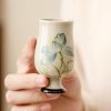 Taza de Té de Loto de Cerámica Pintada a Mano Hand Painted Ceramic Lotus Tea Cup