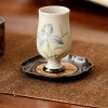 Taza de Té de Loto de Cerámica Pintada a Mano Hand Painted Ceramic Lotus Tea Cup