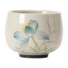 Taza de Té de Loto de Cerámica Pintada a Mano Hand Painted Ceramic Lotus Tea Cup