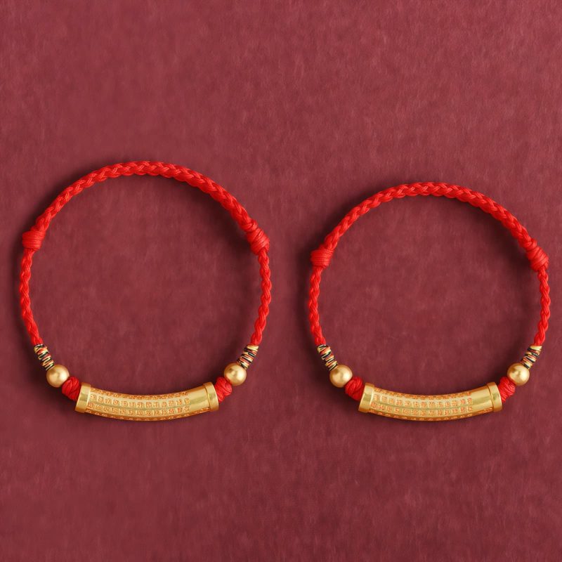 Pulsera Artesanal de Aleación con el Sutra del Corazón para Protección Handmade Alloy Heart Sutra Protection Bracelet