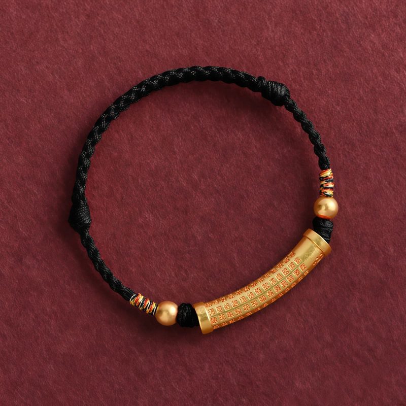 Pulsera Artesanal de Aleación con el Sutra del Corazón para Protección Handmade Alloy Heart Sutra Protection Bracelet