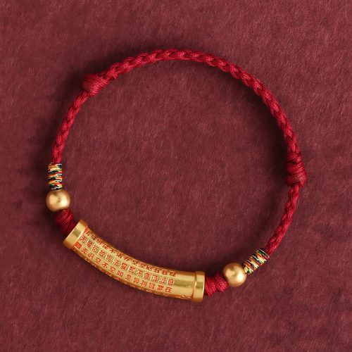 Pulsera Artesanal de Aleación con el Sutra del Corazón para Protección Pulsera Artesanal de Aleación con el Sutra del Corazón para Protección