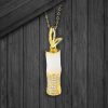 Collar con colgante de bambú de jade blanco de Hetian Hetian White Jade Bamboo Pendant Necklace
