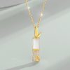 Collar con colgante de bambú de jade blanco de Hetian Hetian White Jade Bamboo Pendant Necklace