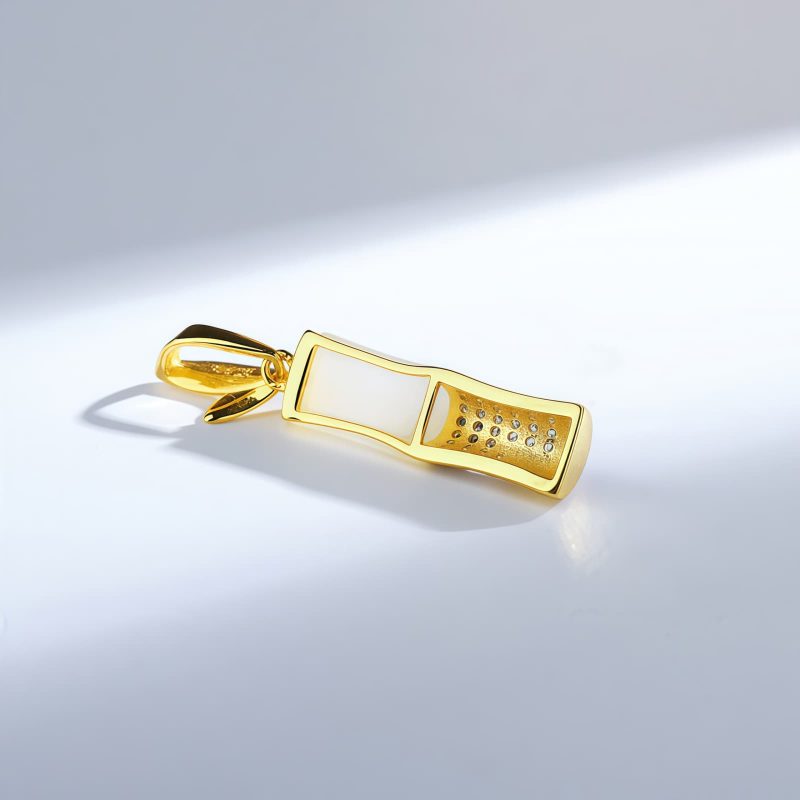 Collar con colgante de bambú de jade blanco de Hetian Hetian White Jade Bamboo Pendant Necklace