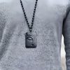Collar con dije de Buda de Obsidiana Negra Natural Natural Black Obsidian Buddha Pendant Necklace