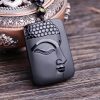 Collar con dije de Buda de Obsidiana Negra Natural Natural Black Obsidian Buddha Pendant Necklace