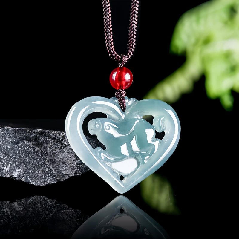 Collar con dije de conejo de la suerte en jade natural Natural Jade Rabbit Luck Pendant Necklace