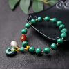 Pulsera de Protección con Malaquita Natural y Ágata Roja Natural Malachite Red Agate Protection Bracelet