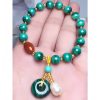 Pulsera de Protección con Malaquita Natural y Ágata Roja Natural Malachite Red Agate Protection Bracelet