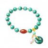 Pulsera de Protección con Malaquita Natural y Ágata Roja Natural Malachite Red Agate Protection Bracelet