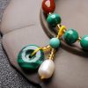 Pulsera de Protección con Malaquita Natural y Ágata Roja Natural Malachite Red Agate Protection Bracelet