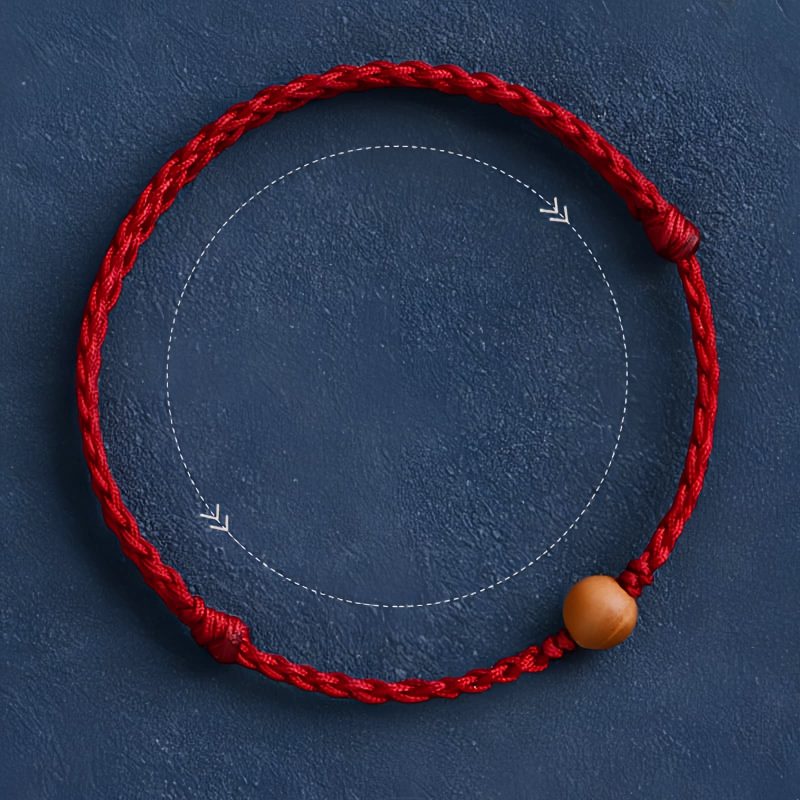 Pulseira Natural de Madeira de Pessegueiro para Proteção Contra Espíritos Malignos Natural Peach Wood Evil Spirit Protection Bracelet