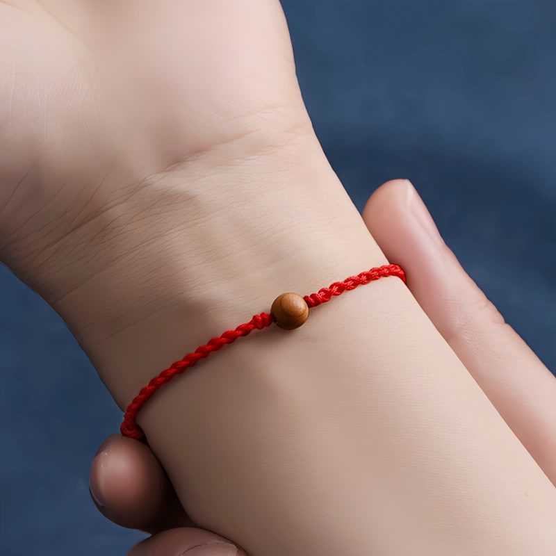 Pulseira Natural de Madeira de Pessegueiro para Proteção Contra Espíritos Malignos Natural Peach Wood Evil Spirit Protection Bracelet