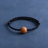 Pulseira Natural de Madeira de Pessegueiro para Proteção Contra Espíritos Malignos Natural Peach Wood Evil Spirit Protection Bracelet