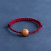 Pulseira Natural de Madeira de Pessegueiro para Proteção Contra Espíritos Malignos Natural Peach Wood Evil Spirit Protection Bracelet