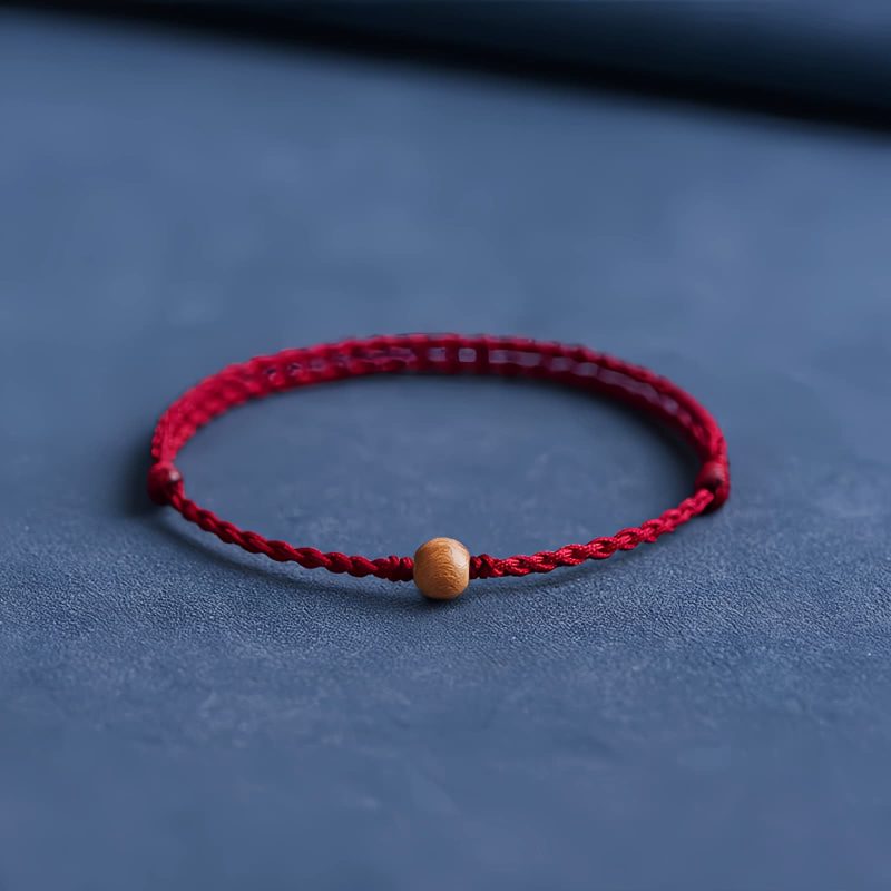 Pulseira Natural de Madeira de Pessegueiro para Proteção Contra Espíritos Malignos Natural Peach Wood Evil Spirit Protection Bracelet
