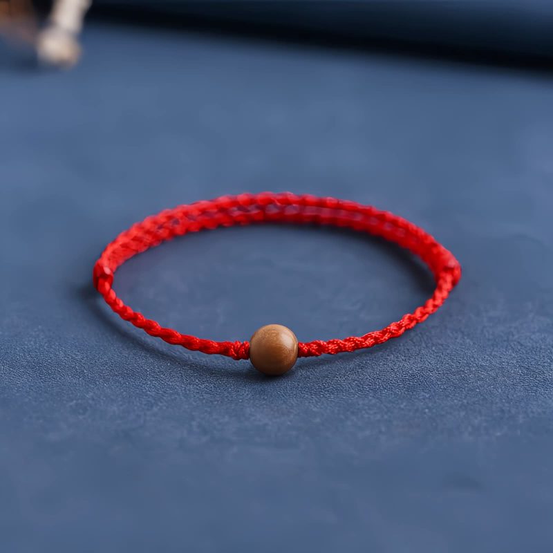 Pulseira Natural de Madeira de Pessegueiro para Proteção Contra Espíritos Malignos Natural Peach Wood Evil Spirit Protection Bracelet