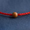 Pulseira Natural de Madeira de Pessegueiro para Proteção Contra Espíritos Malignos Natural Peach Wood Evil Spirit Protection Bracelet