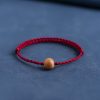 Pulseira Natural de Madeira de Pessegueiro para Proteção Contra Espíritos Malignos Natural Peach Wood Evil Spirit Protection Bracelet