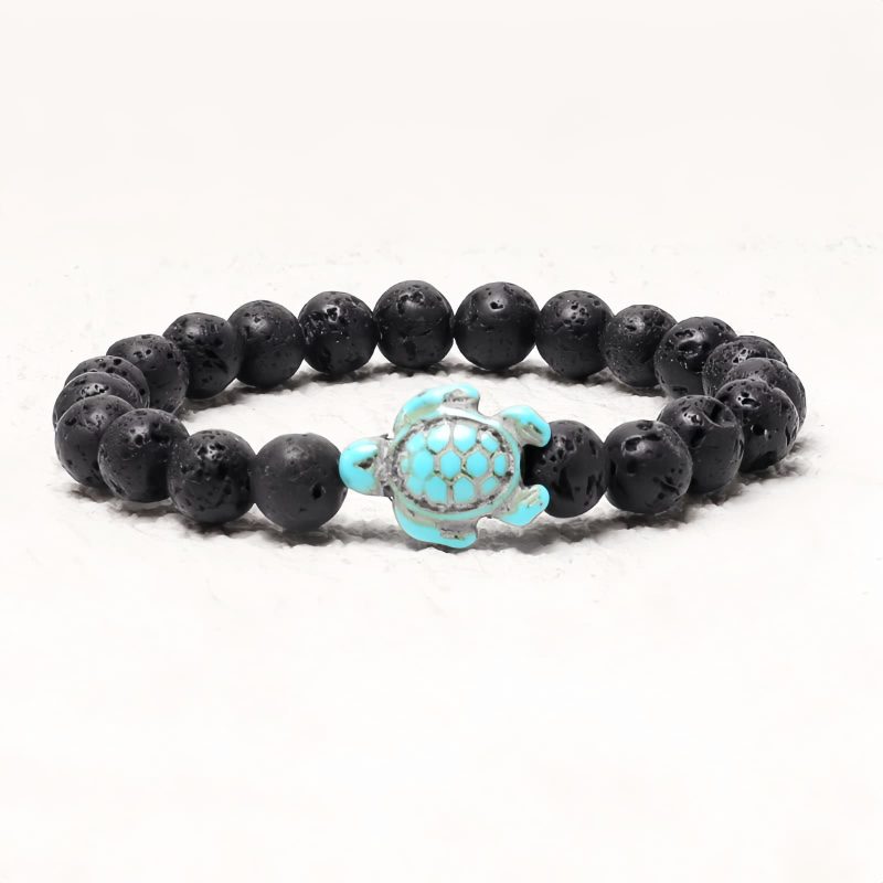 Pulsera de Tortuga Marina de Turquesa en Piedra Natural Natural Stone Turquoise Sea Turtle Bracelet