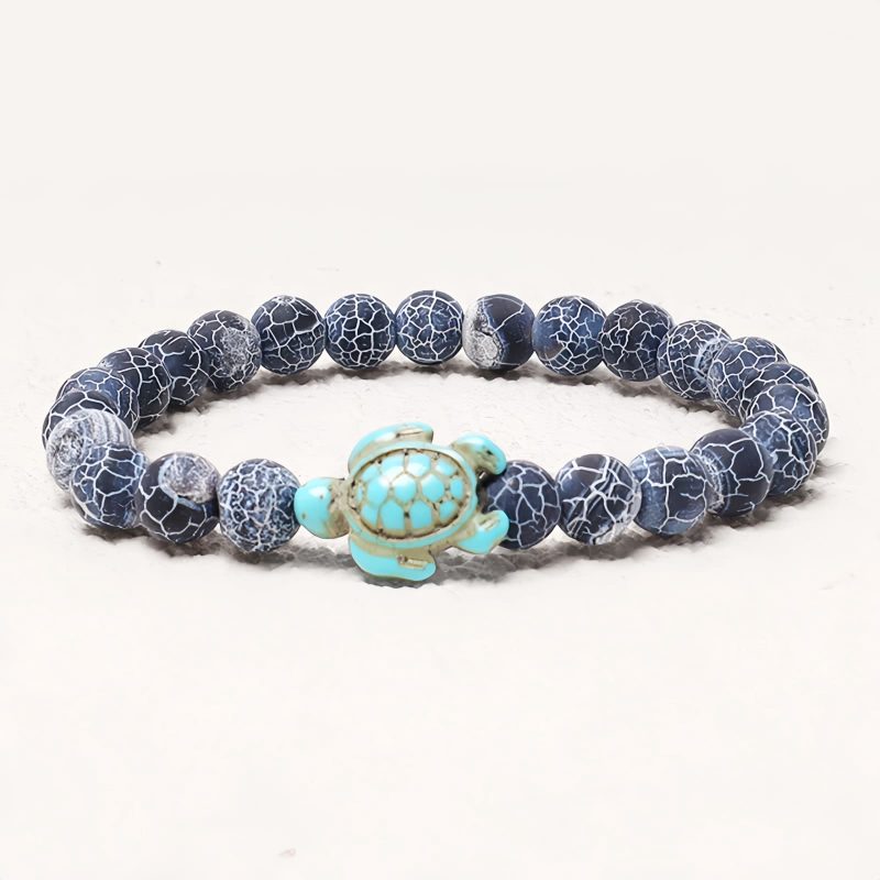 Pulsera de Tortuga Marina de Turquesa en Piedra Natural Natural Stone Turquoise Sea Turtle Bracelet