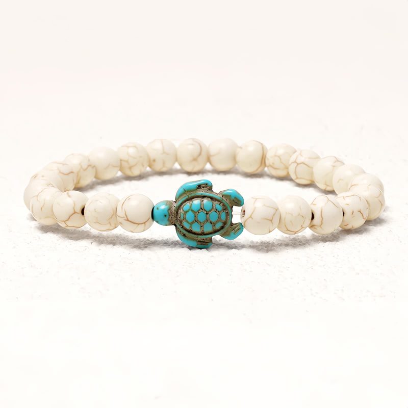 Pulsera de Tortuga Marina de Turquesa en Piedra Natural Natural Stone Turquoise Sea Turtle Bracelet