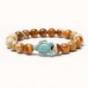 Pulsera de Tortuga Marina de Turquesa en Piedra Natural Natural Stone Turquoise Sea Turtle Bracelet