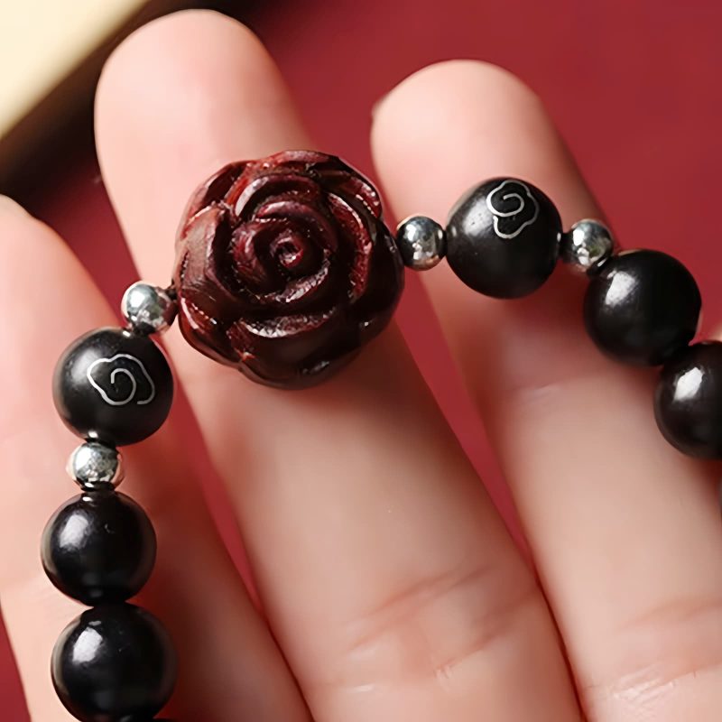 Pulseira Curativa de Sândalo Vermelho de Folha Pequena Small Leaf Red Sandalwood Healing Bracelet