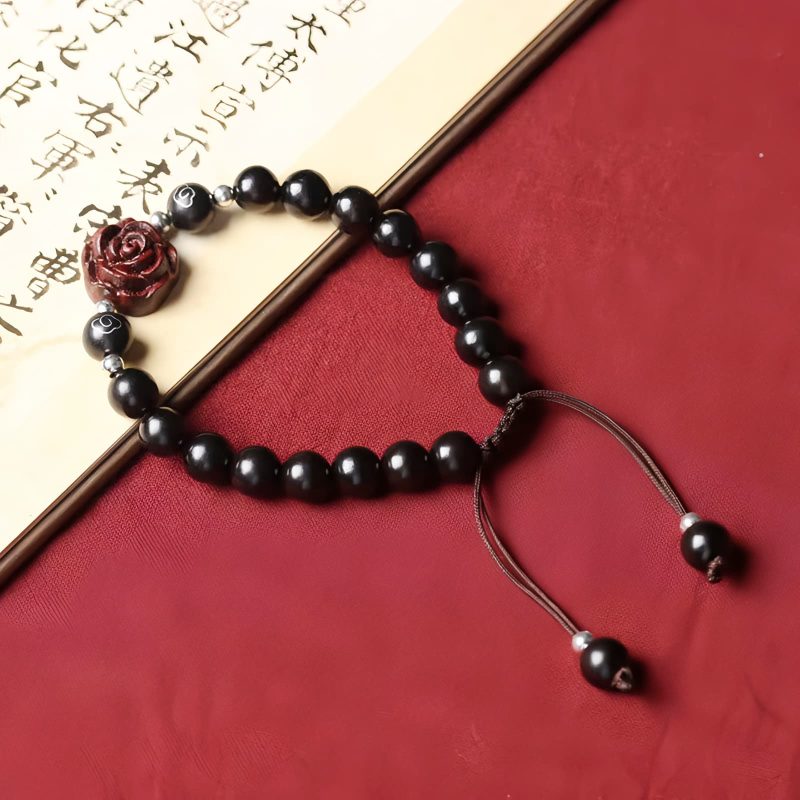 Pulseira Curativa de Sândalo Vermelho de Folha Pequena Small Leaf Red Sandalwood Healing Bracelet