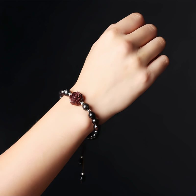Pulseira Curativa de Sândalo Vermelho de Folha Pequena Small Leaf Red Sandalwood Healing Bracelet