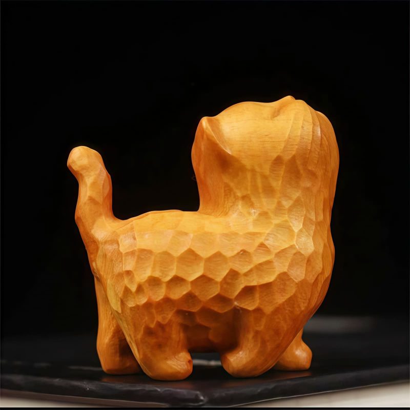 チュウシェンネンシス彫刻猫の装飾 Thuja Sutchuenensis Carved Cat Decoration