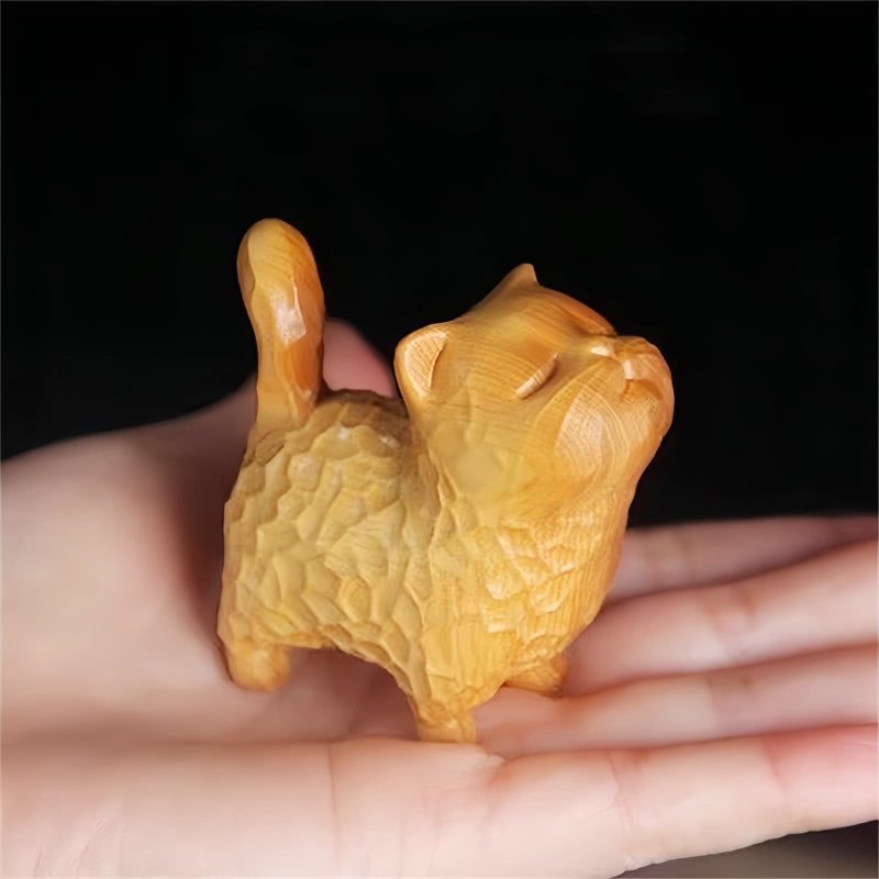 チュウシェンネンシス彫刻猫の装飾 Thuja Sutchuenensis Carved Cat Decoration