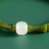 Pulsera de Suerte de Jade Verde de Bambú Tibetano Tibetan Green Bamboo Jade Luck Bracelet