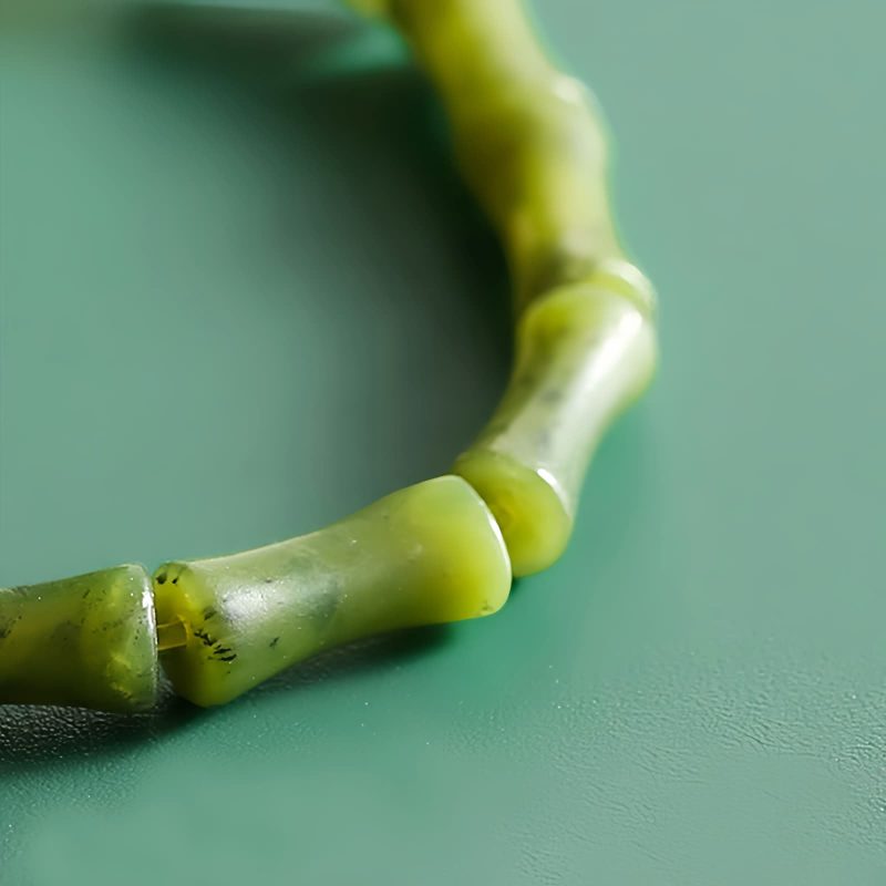 Pulsera de Suerte de Jade Verde de Bambú Tibetano Tibetan Green Bamboo Jade Luck Bracelet