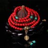 Collar y Pulsera de Buena Suerte con Turquesa Roja Tibetana Tibetan Red Turquoise Lucky Necklace & Bracelet
