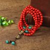 Collar y Pulsera de Buena Suerte con Turquesa Roja Tibetana Tibetan Red Turquoise Lucky Necklace & Bracelet