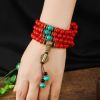 Collar y Pulsera de Buena Suerte con Turquesa Roja Tibetana Tibetan Red Turquoise Lucky Necklace & Bracelet
