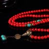 Collar y Pulsera de Buena Suerte con Turquesa Roja Tibetana Tibetan Red Turquoise Lucky Necklace & Bracelet