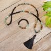 Pulseira Mala de Olho de Tigre e Turquesa para Força e Proteção Tiger Eye Turquoise Mala Bracelet for Strength and Protection