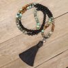 Pulseira Mala de Olho de Tigre e Turquesa para Força e Proteção Tiger Eye Turquoise Mala Bracelet for Strength and Protection