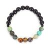 Pulseira Mala de Olho de Tigre e Turquesa para Força e Proteção Tiger Eye Turquoise Mala Bracelet for Strength and Protection