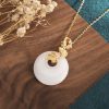 Collar con dije de pez Koi de jade blanco para atraer la riqueza White Jade Koi Fish Wealth Pendant Necklace