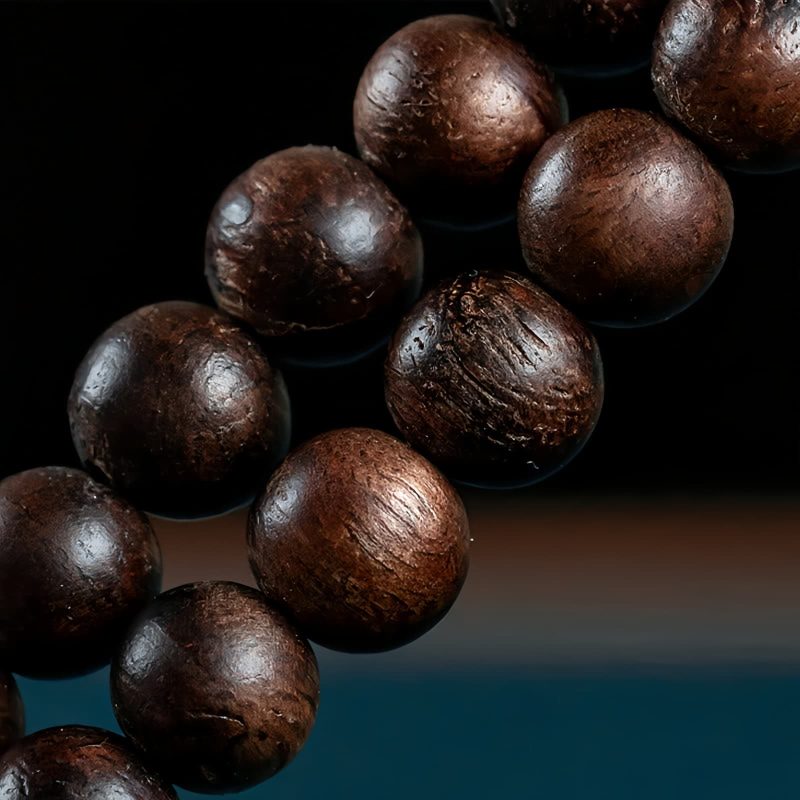 Pulsera de 108 Cuentas Mala de Agarwood y Fuerza 108 Mala Beads Agarwood Strength Bracelet