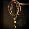 سوار توازن خرز مالا 108 من عود كاليمنتان وعنبر 108 Mala Beads Agarwood Amber Balance Bracelet