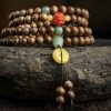 سوار توازن خرز مالا 108 من عود كاليمنتان وعنبر 108 Mala Beads Agarwood Amber Balance Bracelet