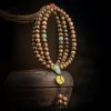 سوار توازن خرز مالا 108 من عود كاليمنتان وعنبر 108 Mala Beads Agarwood Amber Balance Bracelet