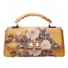 Bolso bandolera con asa de bambú y estampado floral Flower Pattern Bamboo Handle Crossbody Bag