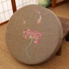 Cojín de meditación de algodón y lino con bordado de loto Lotus Embroidery Cotton Linen Meditation Cushion